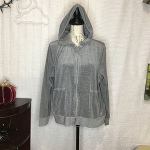 i.e. relaxed Velvet Hoodie Jacket